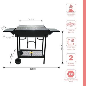 Parrilla A Carb&oacute;n Doble Tambor Austin Black