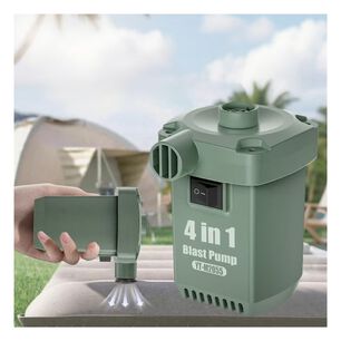 Inflador El&eacute;ctrico Port&aacute;til Recargable Usb 4 En 1 Verde