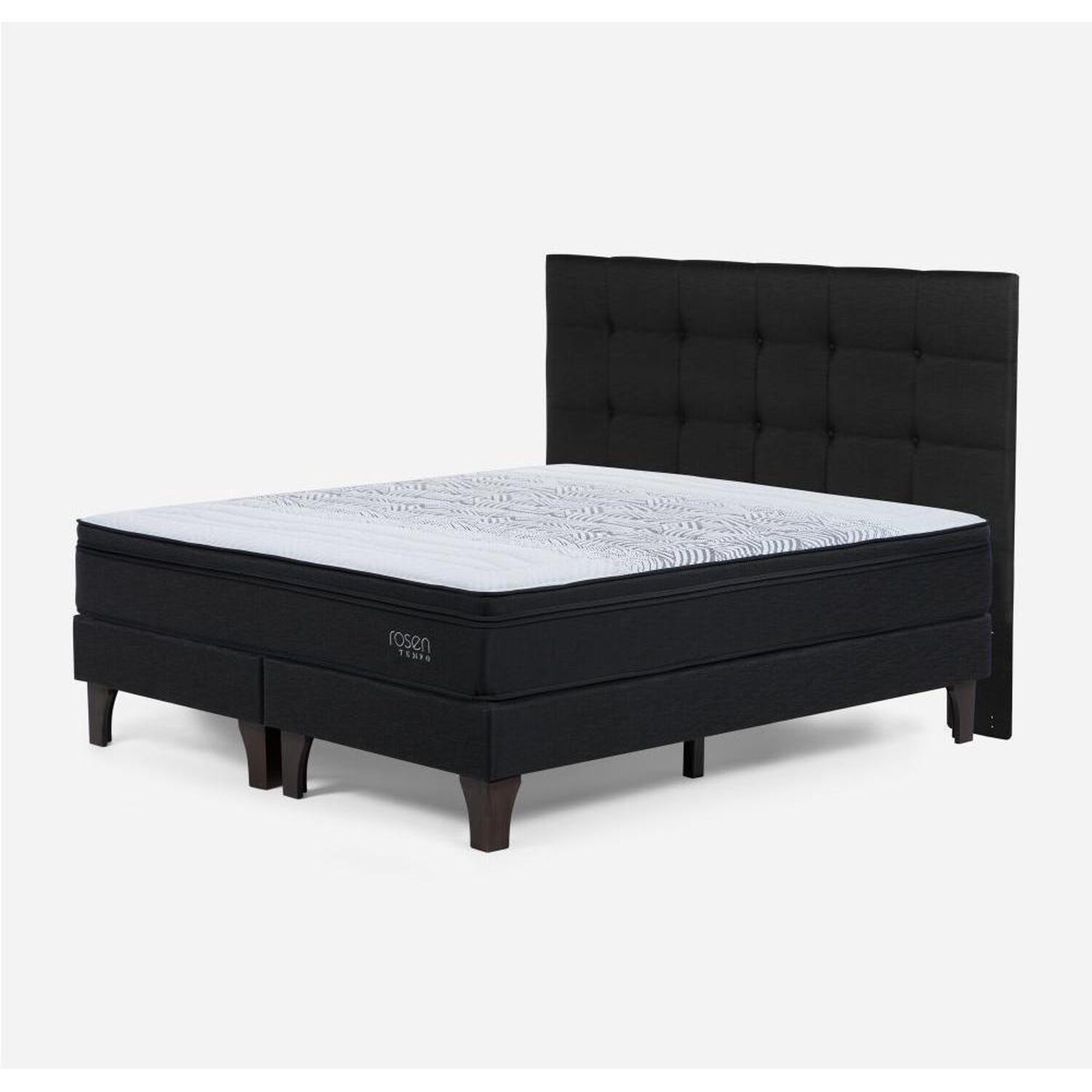 Cama Europea Rosen Tempo / King / Base Dividida + Respaldo Issey Grafito image number 1.0