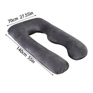 Coj&iacute;n Multifuncional Terciopelo Almohada De Maternidad Gris 140x70cm