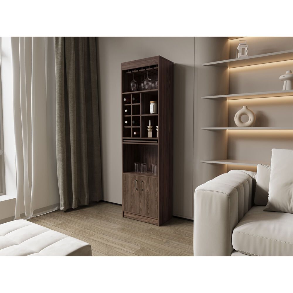 Bar Alto 8 Botelleros Repisa Extensible Café Oscuro 180 Cm X 32 Cm X 51 Cm image number 6.0