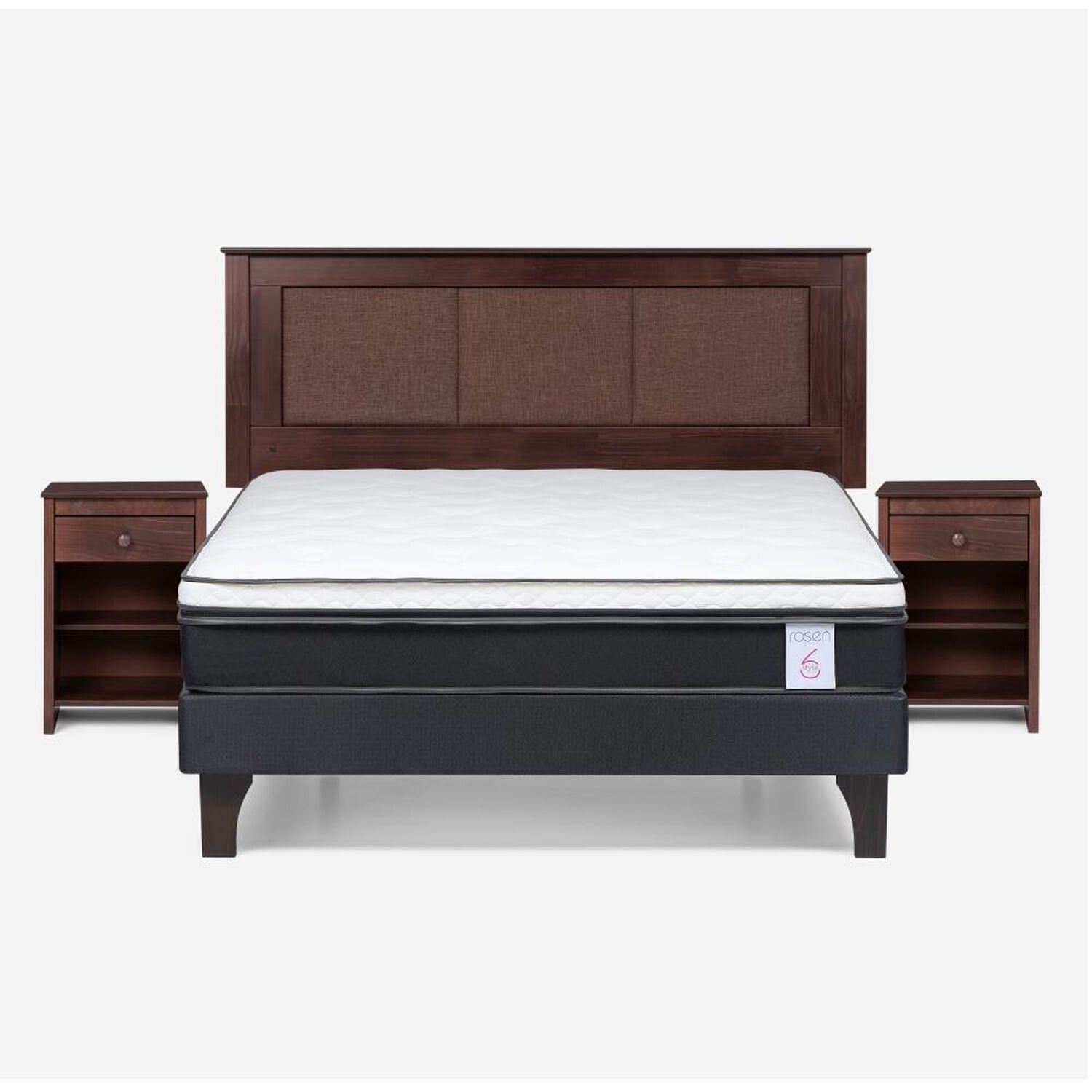 Cama Europea Rosen New Style 6 / 2 Plazas / Base Normal + Set De Maderas image number 0.0
