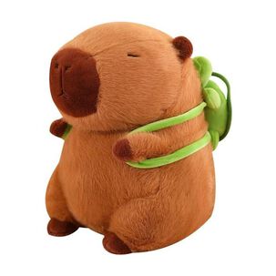 Peluche De Capibara Kawaii Carpincho Mochila Tortuga 50cm