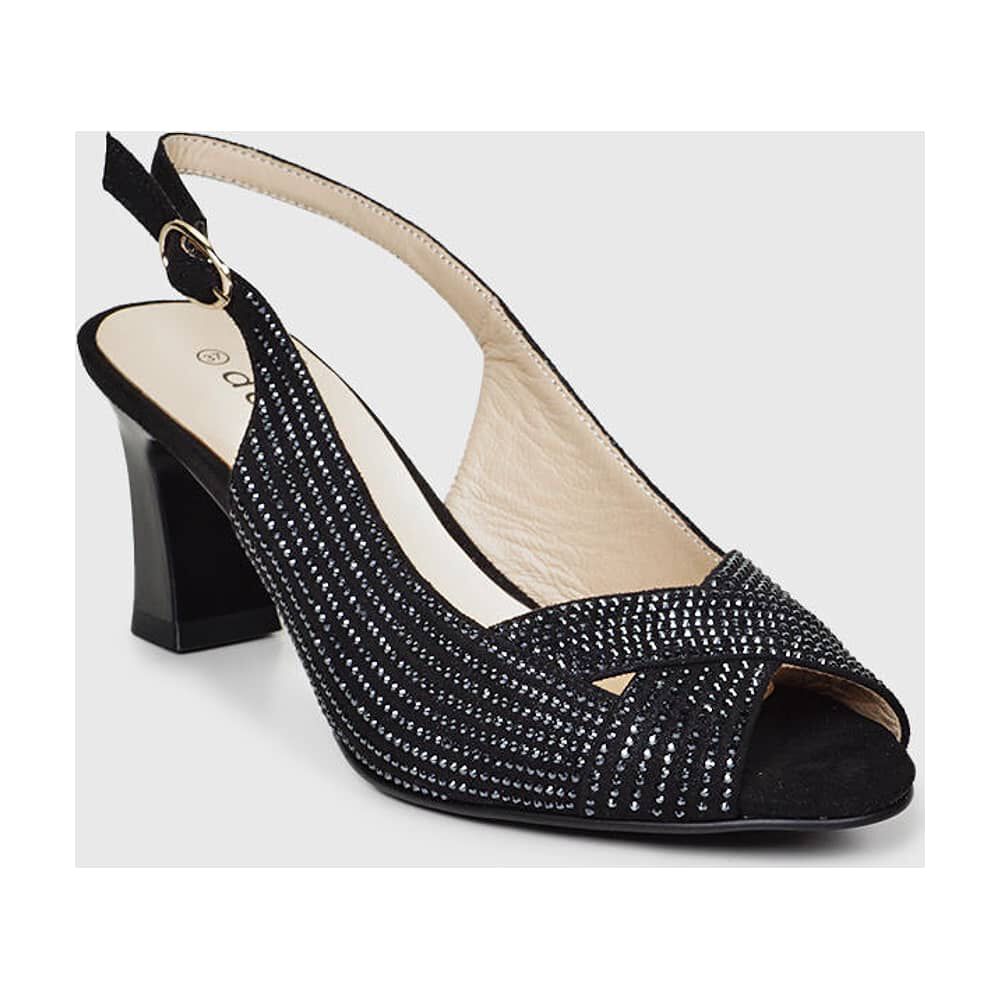 Sandalia Cuero Jamila Negro Con Brillos image number 3.0