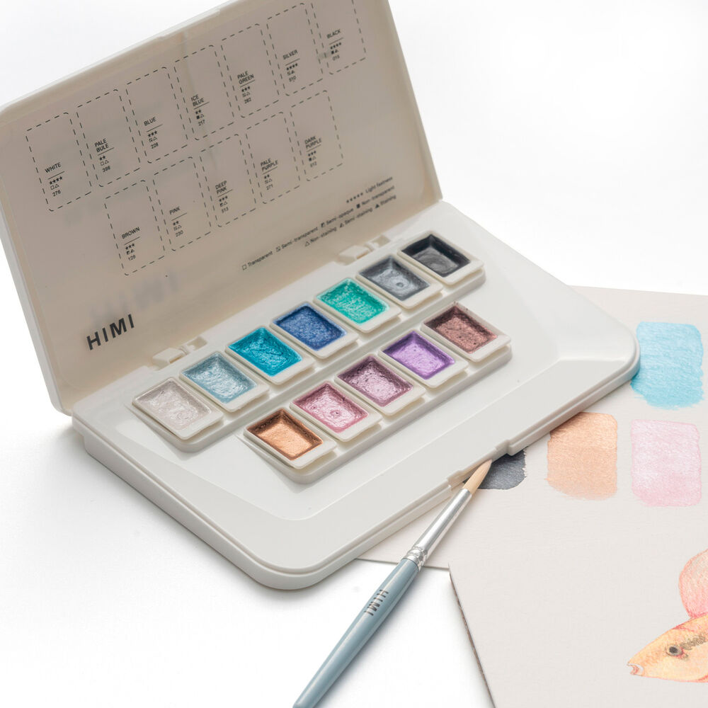 Himi Set De Acuarela Metalizada 12 Colores Selección Plata image number 2.0