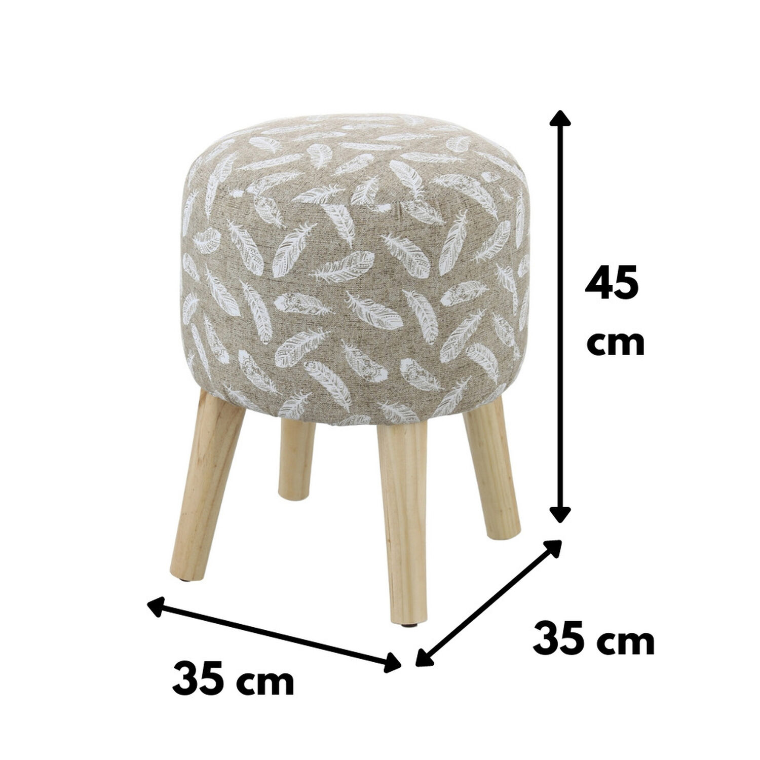 Pouf Bird Pluma 35x35x45 Cm M&aacute;xima Design image number 3.0