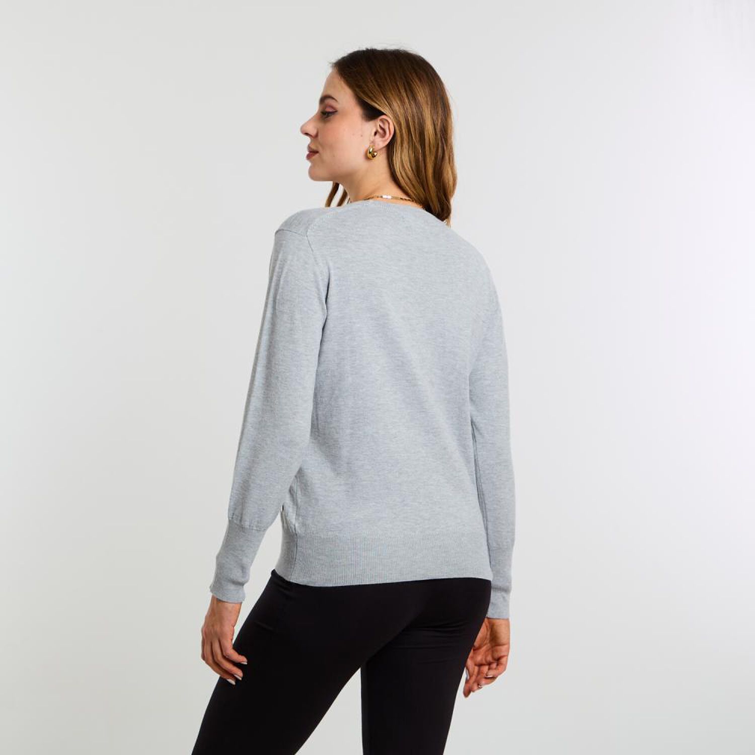 Sweater Aplicaci&oacute;n Brillos Manga Larga Cuello Redondo Mujer Kimera image number 3.0