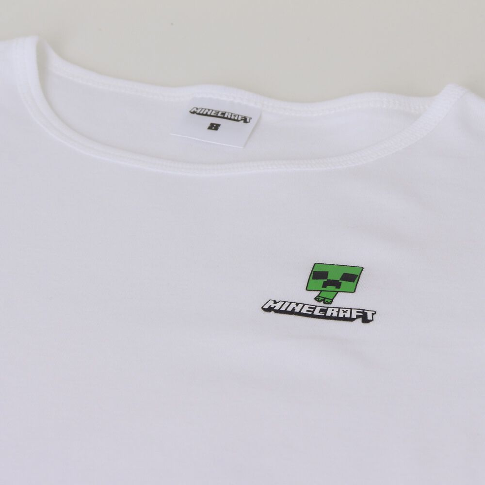 Bipack Camiseta Escolar Ni&ntilde;o Manga Larga Blanco Minecraft image number 6.0