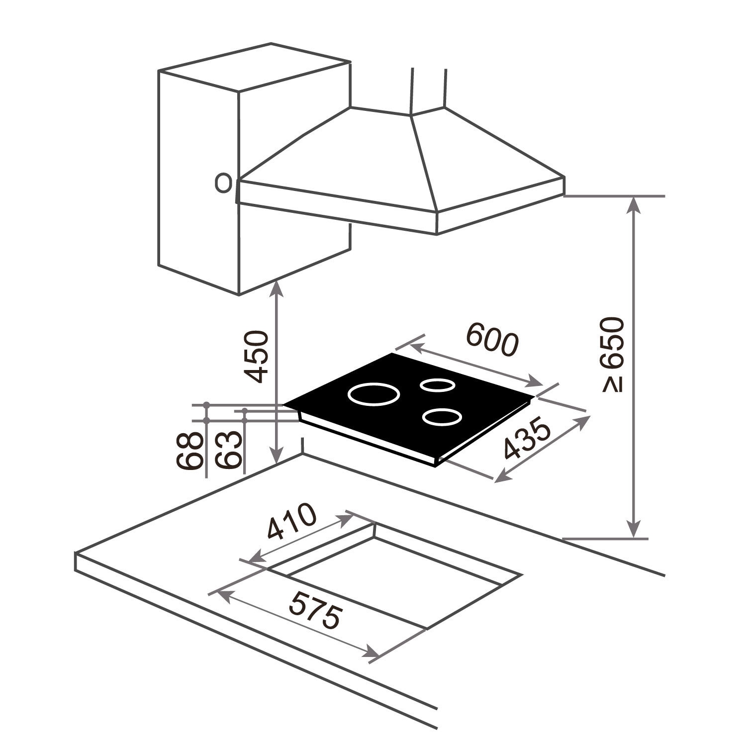 Encimera Vitrocer&aacute;mica Groner Touch Black 3q image number 6.0