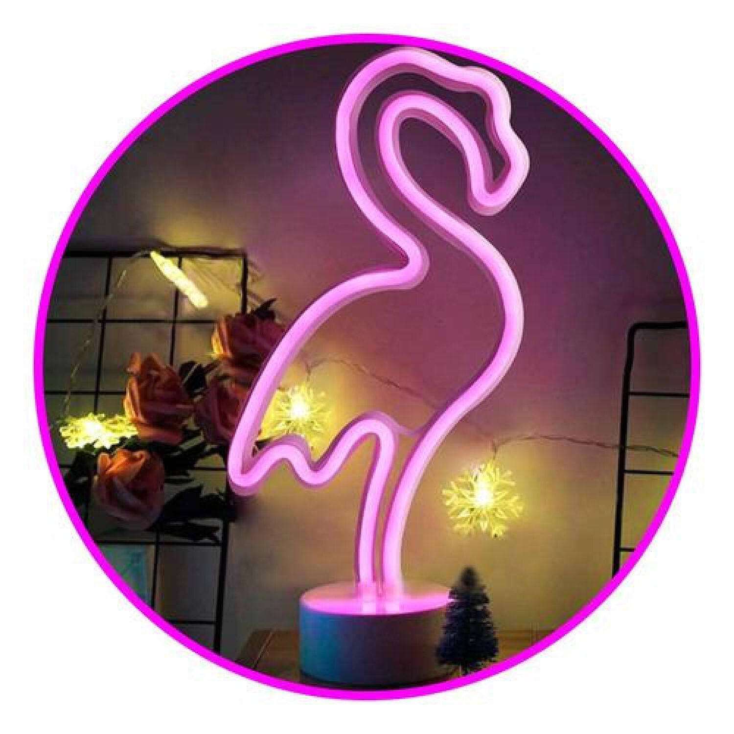 L&aacute;mpara Ne&oacute;n Led Flamenco Pila Decoraci&oacute;n image number 0.0