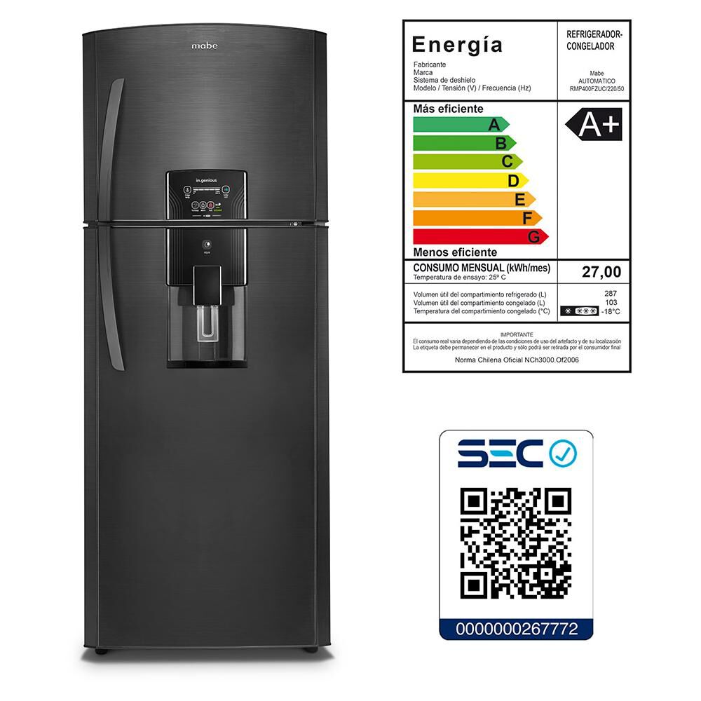 Refrigerador Mabe RMP400FZUC / No Frost / 400 Litros image number 6.0