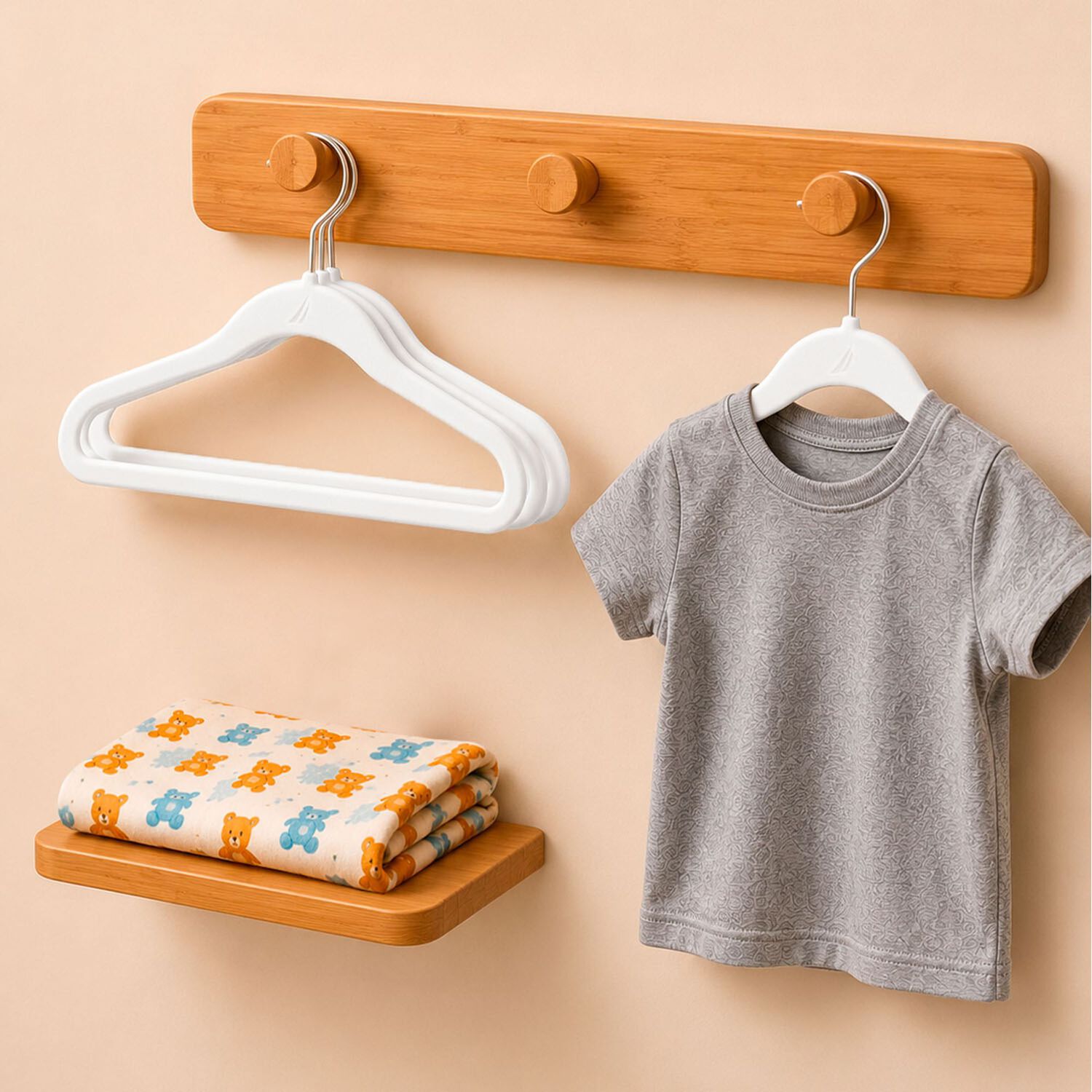 Set 10 Colgadores De Ropa Nautica Home Blanco Para Beb&eacute; image number 0.0