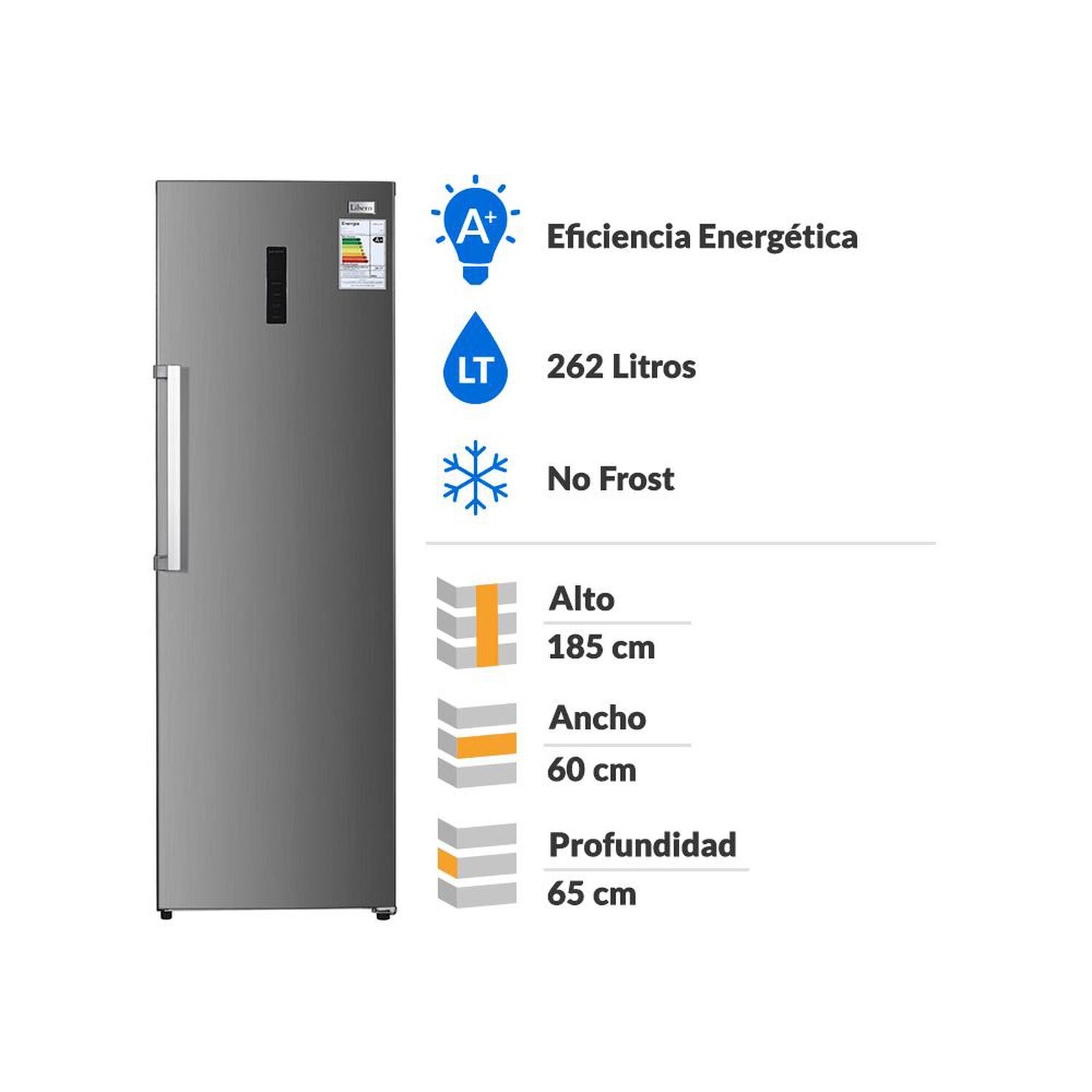 Freezer Vertical Libero LFV-360NFI / No Frost / 262 Litros / A+ image number 1.0