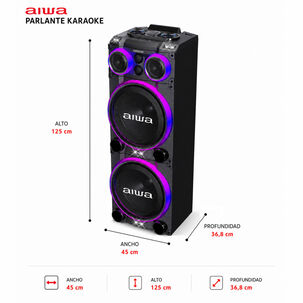 Parlante Bluetooth Torre Al&aacute;mbrico Karaoke Aiwa 4000w Tws Aw-poc15 Negro