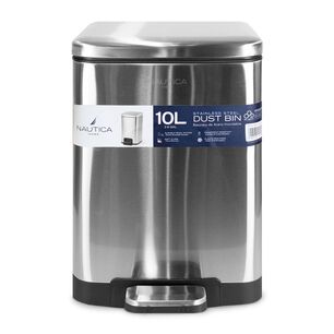 Basurero Acero Inoxidable Con Pedal 10 Litros Cierre Suave Antihuellas Nautica