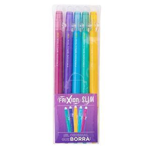 Set 5 lápices frixion delgados en colores vibrantes