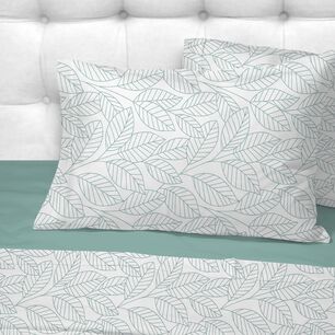 Sabanas Andes 180 Hilos Estampada Hojas Turquesa King