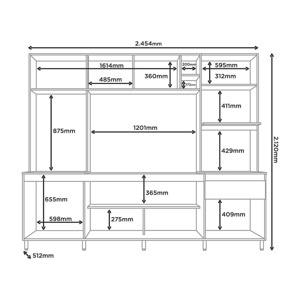 Kit Mueble De Cocina Abril Feijo Off White 212x51,2x245,4 image number 1.0
