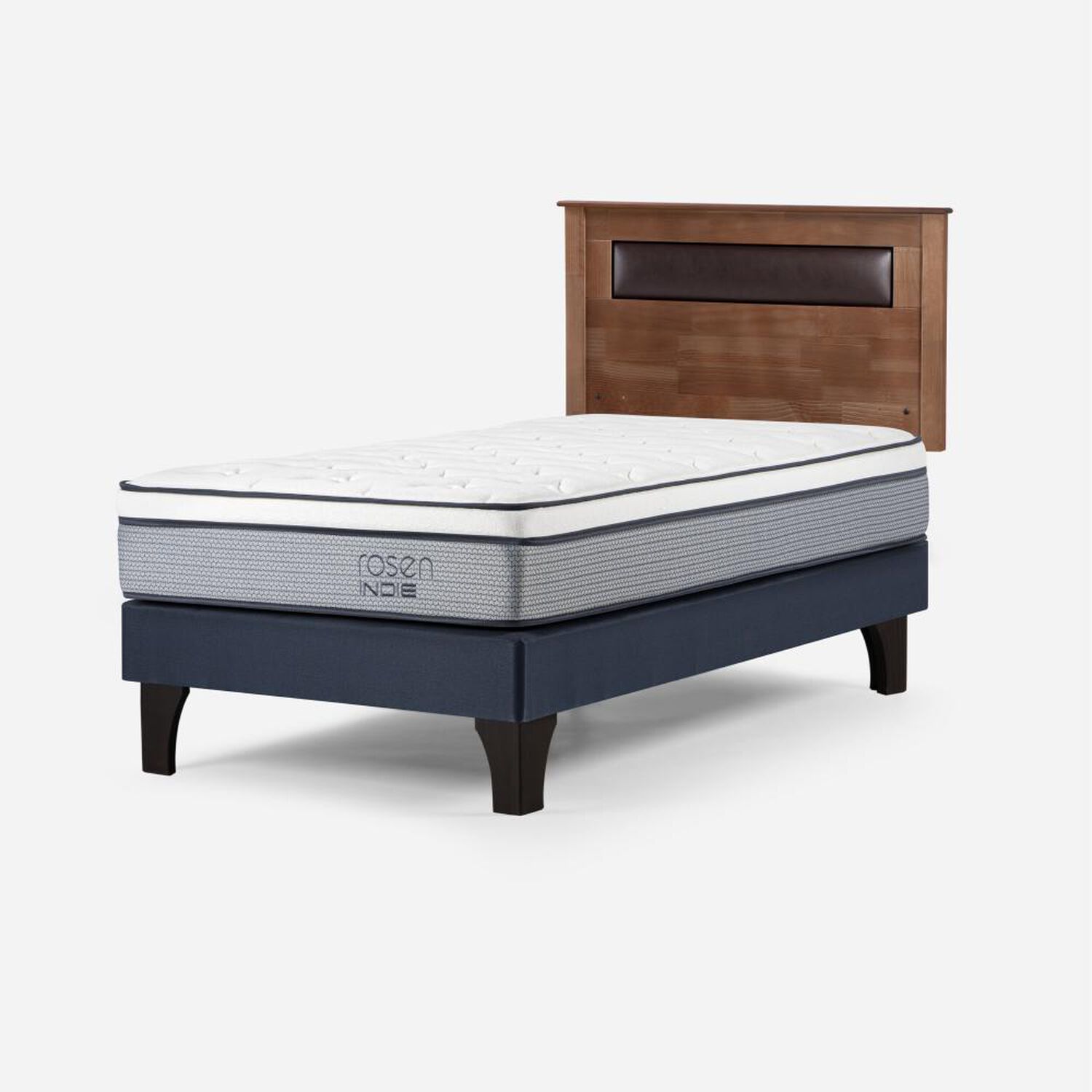 Cama Europea Rosen Indie / 1.5 Plazas / Base Normal + Respaldo Ferrara image number 2.0
