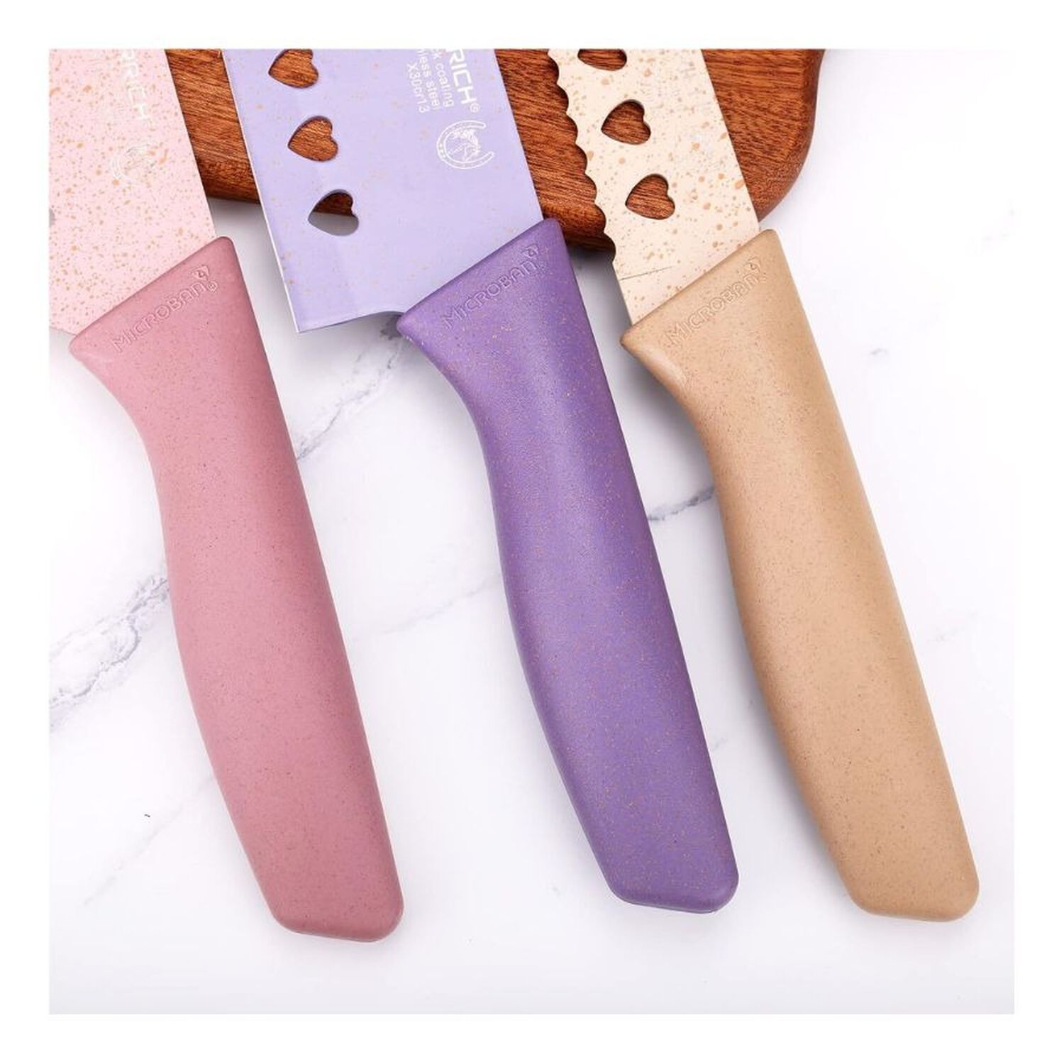 Set Cuchillos Cocina Evdrtverh 8 Piezas Antiadherente Pastel image number 3.0