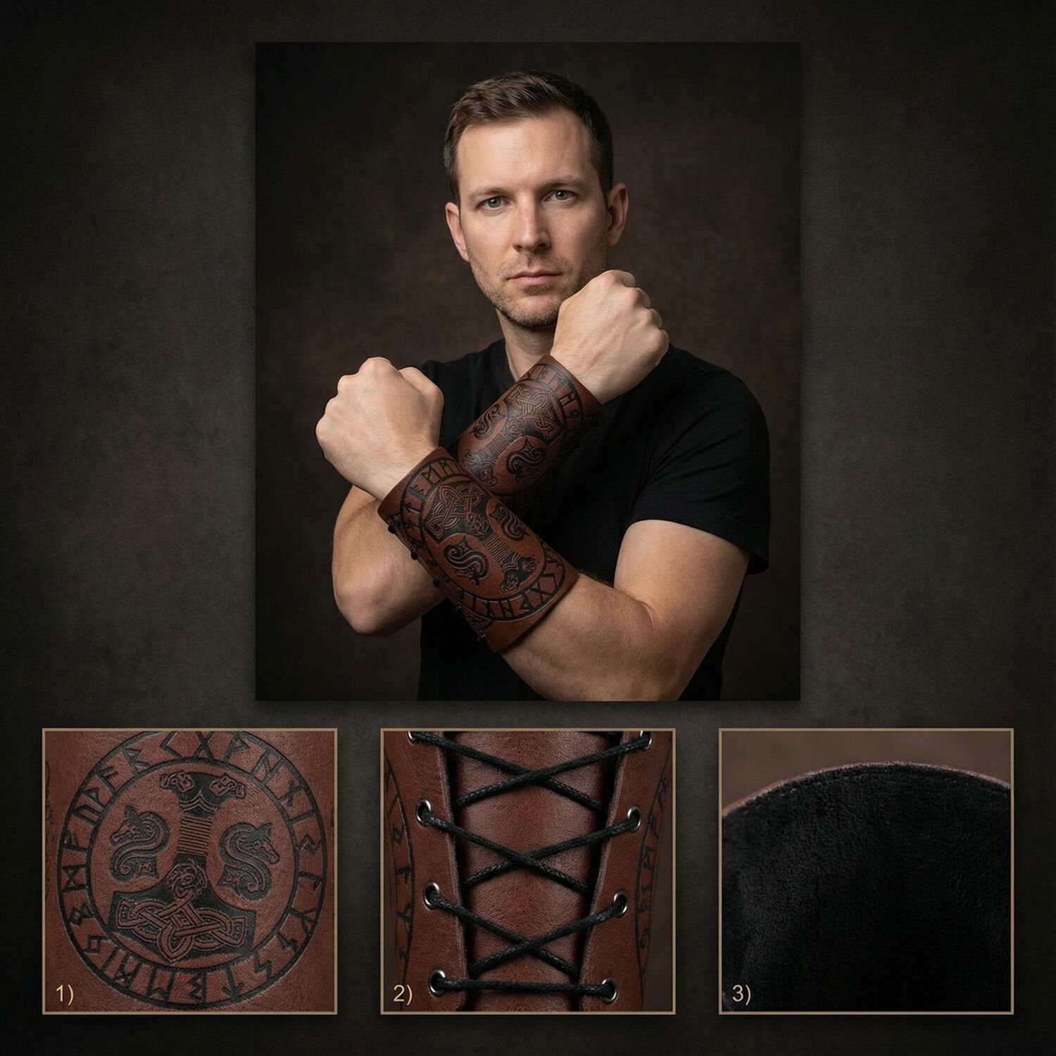 Disfraz Brazalete Armadura Lobo Vikingo image number 4.0