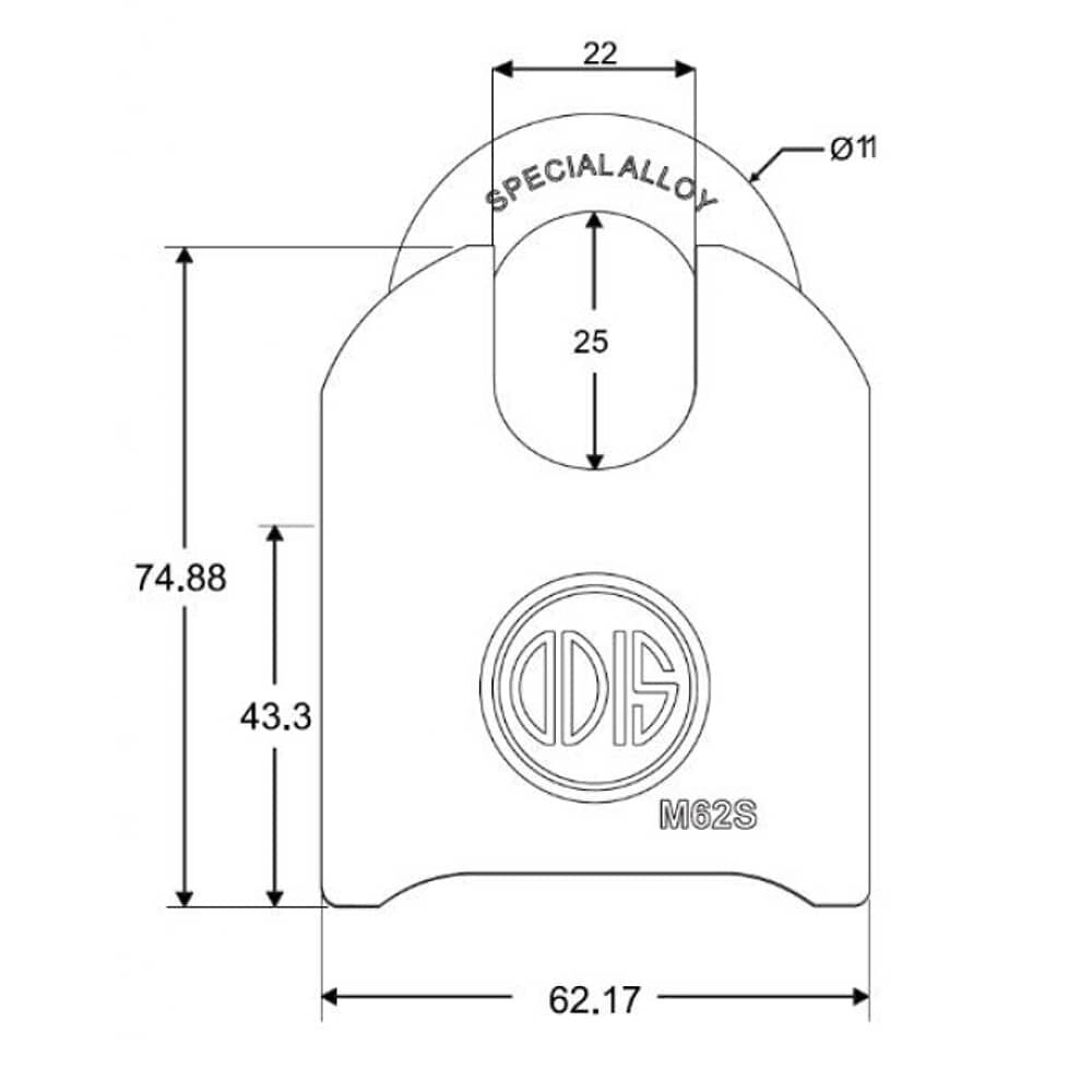 Candado Odis M62sc 62mm Combinaci&oacute;n Con Hombros image number 2.0