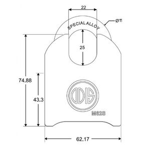 Candado Odis M62sc 62mm Combinaci&oacute;n Con Hombros