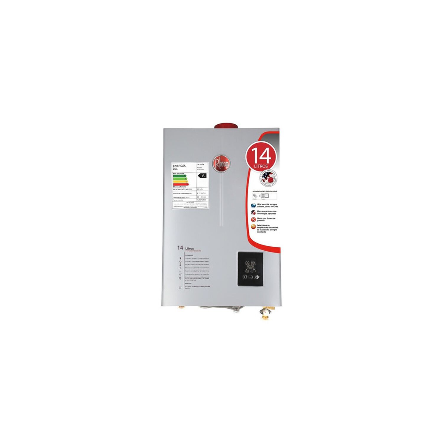 Calefont 14 Litros Gas Natural Tiro Forzado Ionizado Rheem image number 0.0