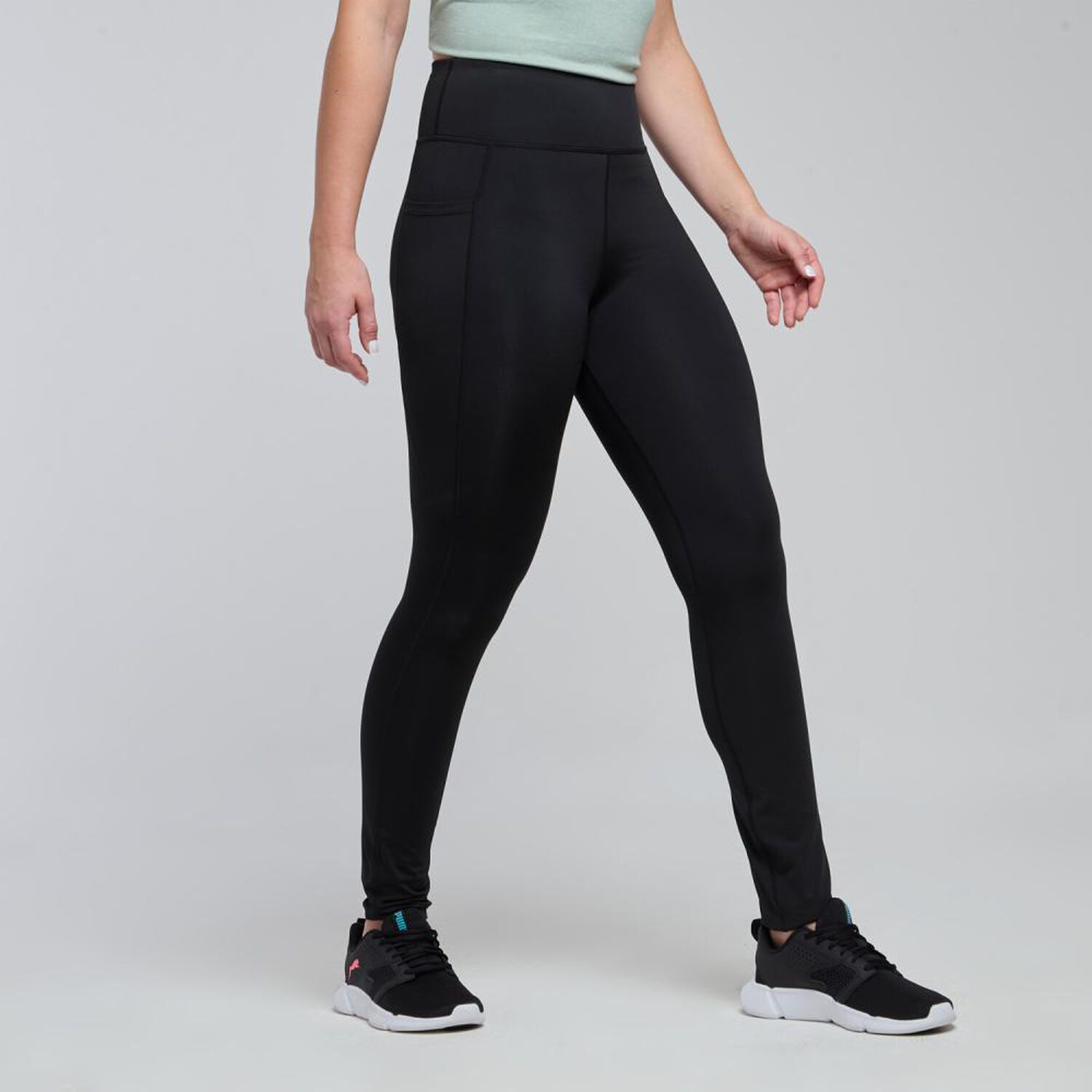 Calza Deportiva Lisa Tiro Alto Regular Mujer Wetland image number 2.0