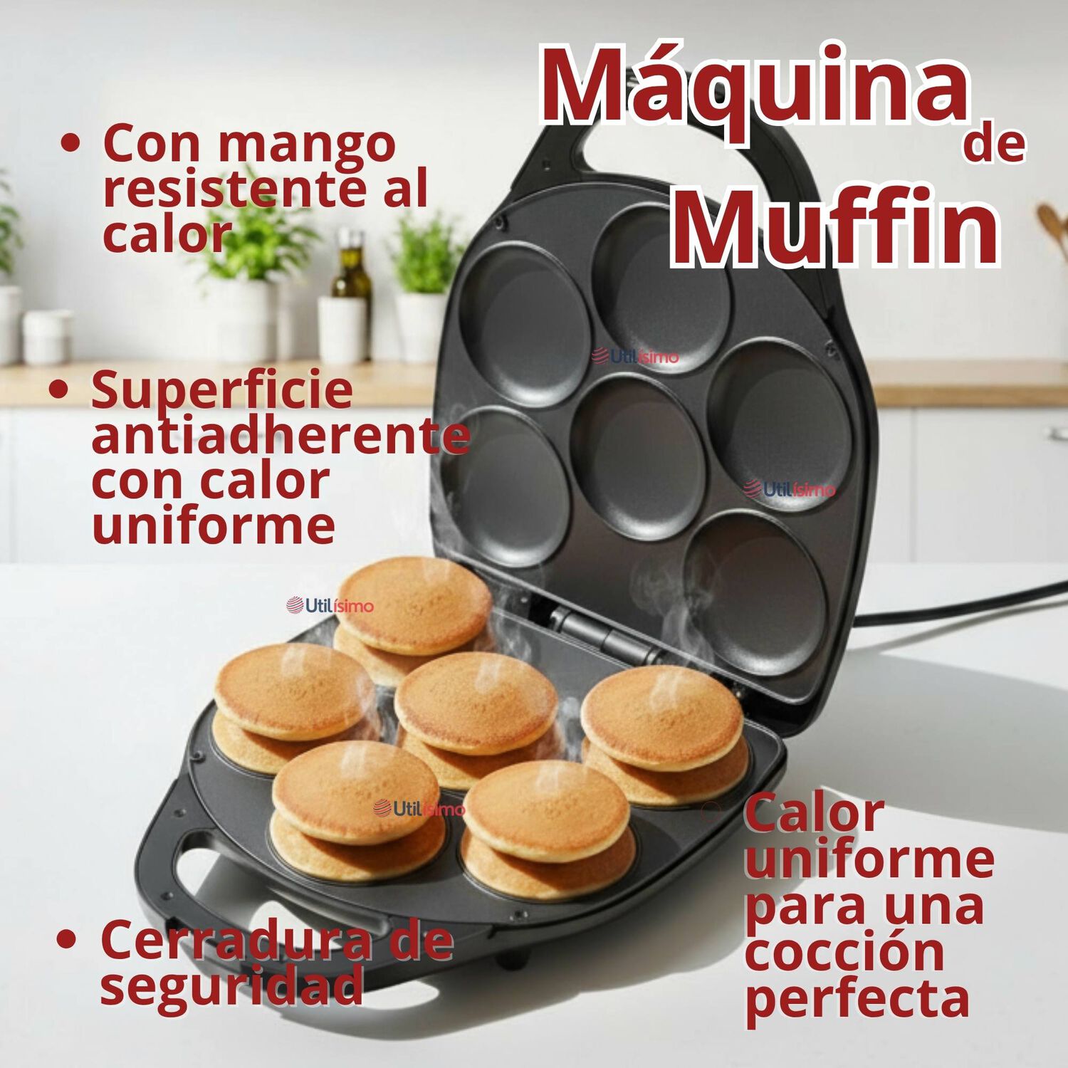 M&aacute;quina De Muffins Mini Panqueques Arepas Huevos Pasteles image number 4.0