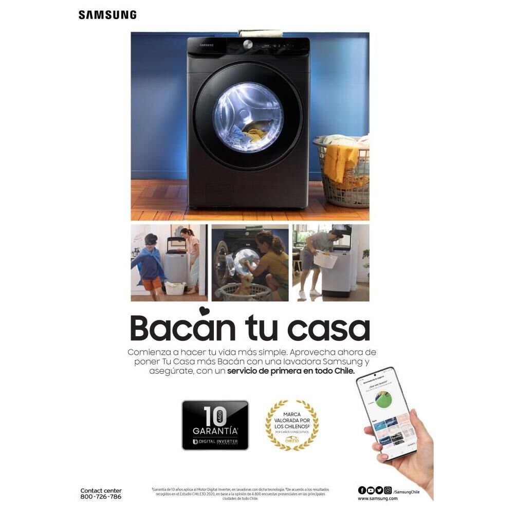 Lavadora-Secadora Samsung / WD10J6410AX / 10.5 Kg / 6 Kg image number 6.0