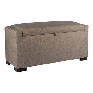 Banqueta Con Baúl Leyzy Gris Beige Delta 40x55x105 Cm Máxima Design