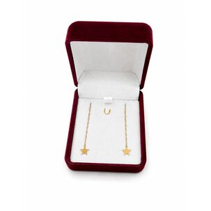 Aros Cadenas Oro 18k 3cm Colgantes 1.5gr Regalo Mujer
