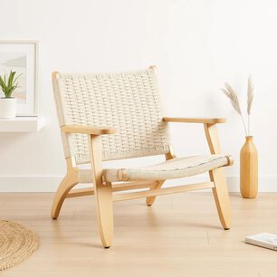 Butaca Sitial Danesa Wegner - Madera Hilo De Cuerda