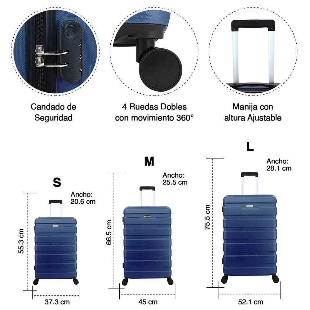 Set De Maletas Rigidas Danubio S-m-l image number 2.0