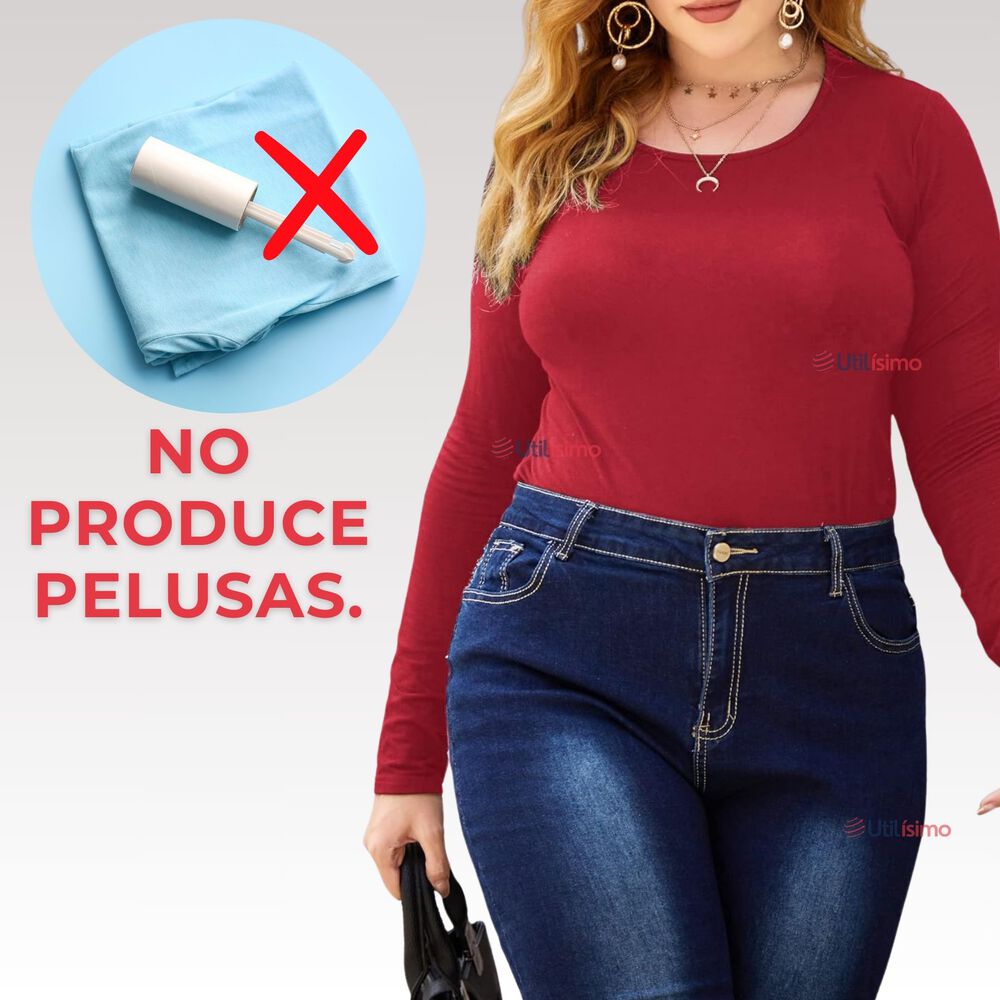 Camiseta Mujer Manga Larga Cuello Redondo Bamb&uacute; Colores Surtido image number 7.0