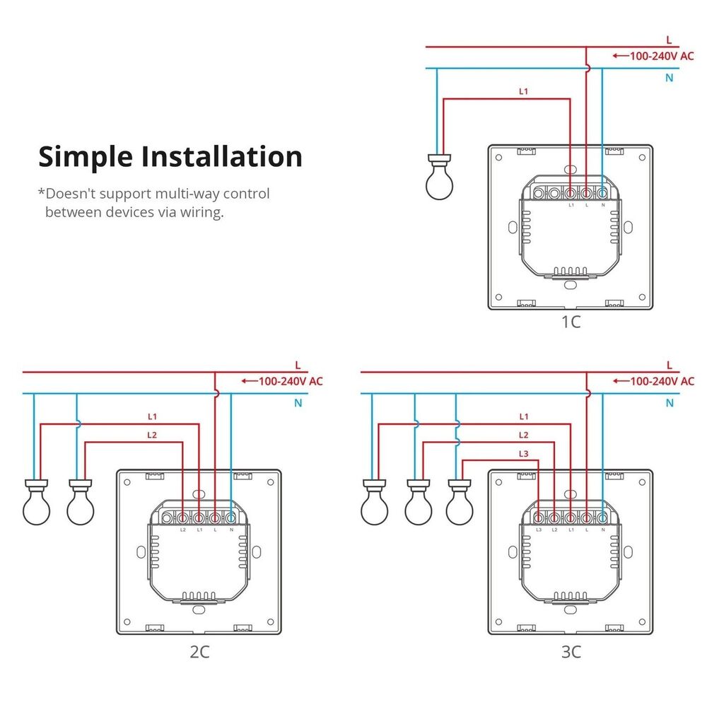 Interruptor Wifi De Pared Sonoff Switchman M5 1c Matter image number 5.0