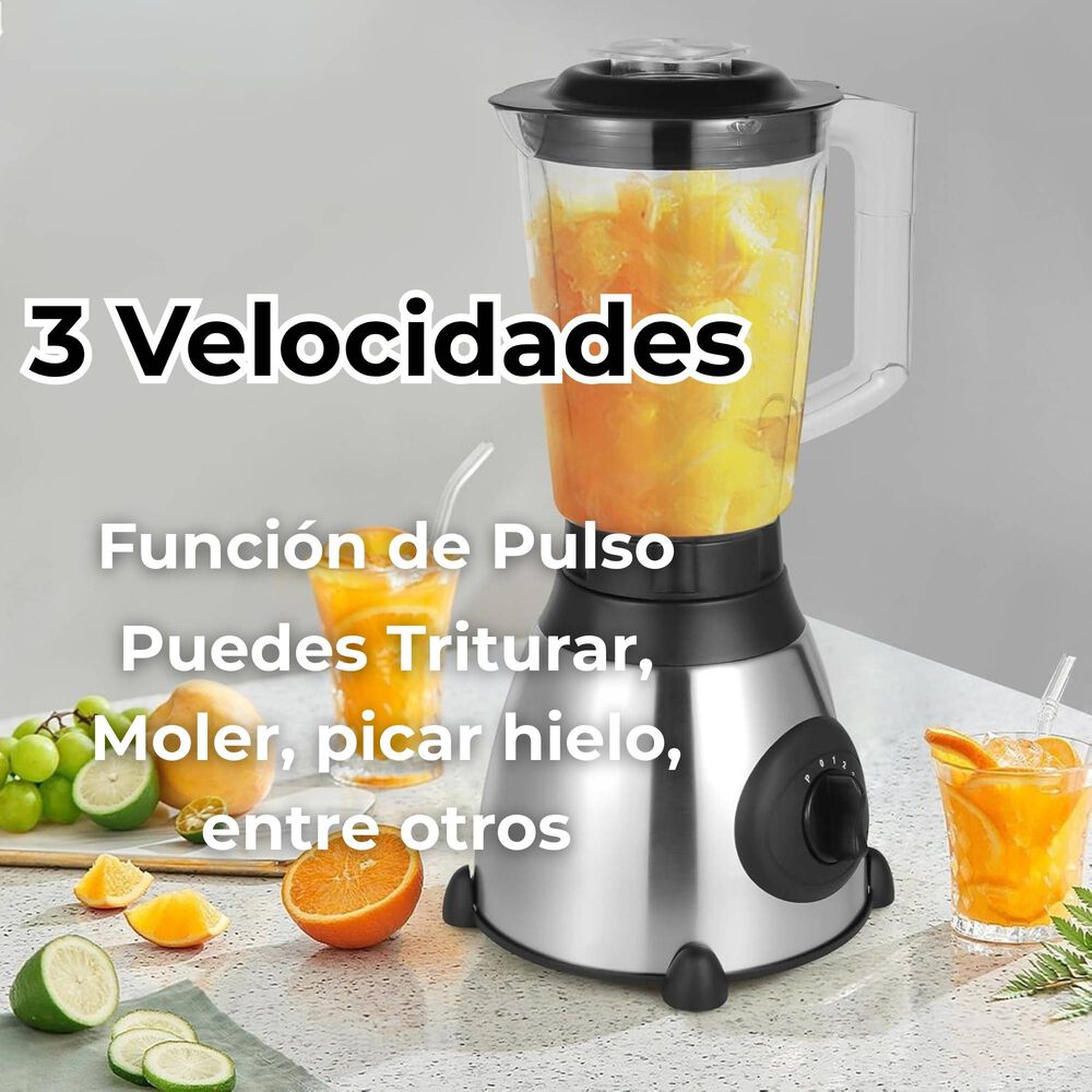 Licuadora Juguera Multifuncional 2 En 1 + Picadora 1000w De Potencia Jarra De Vidrio image number 7.0