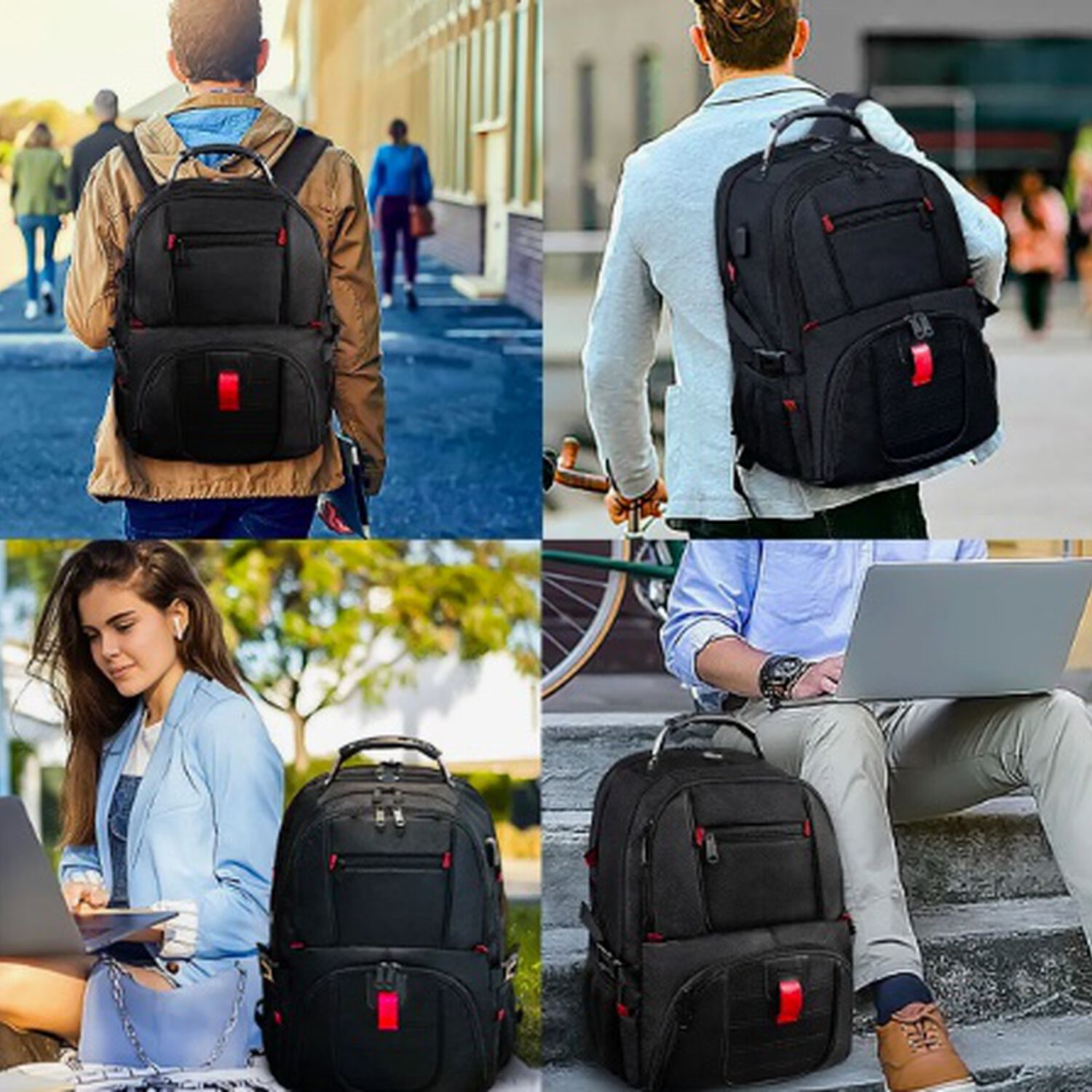Mochila Para Notebook 17'' Impermeable Y Antirrobo 50l image number 4.0