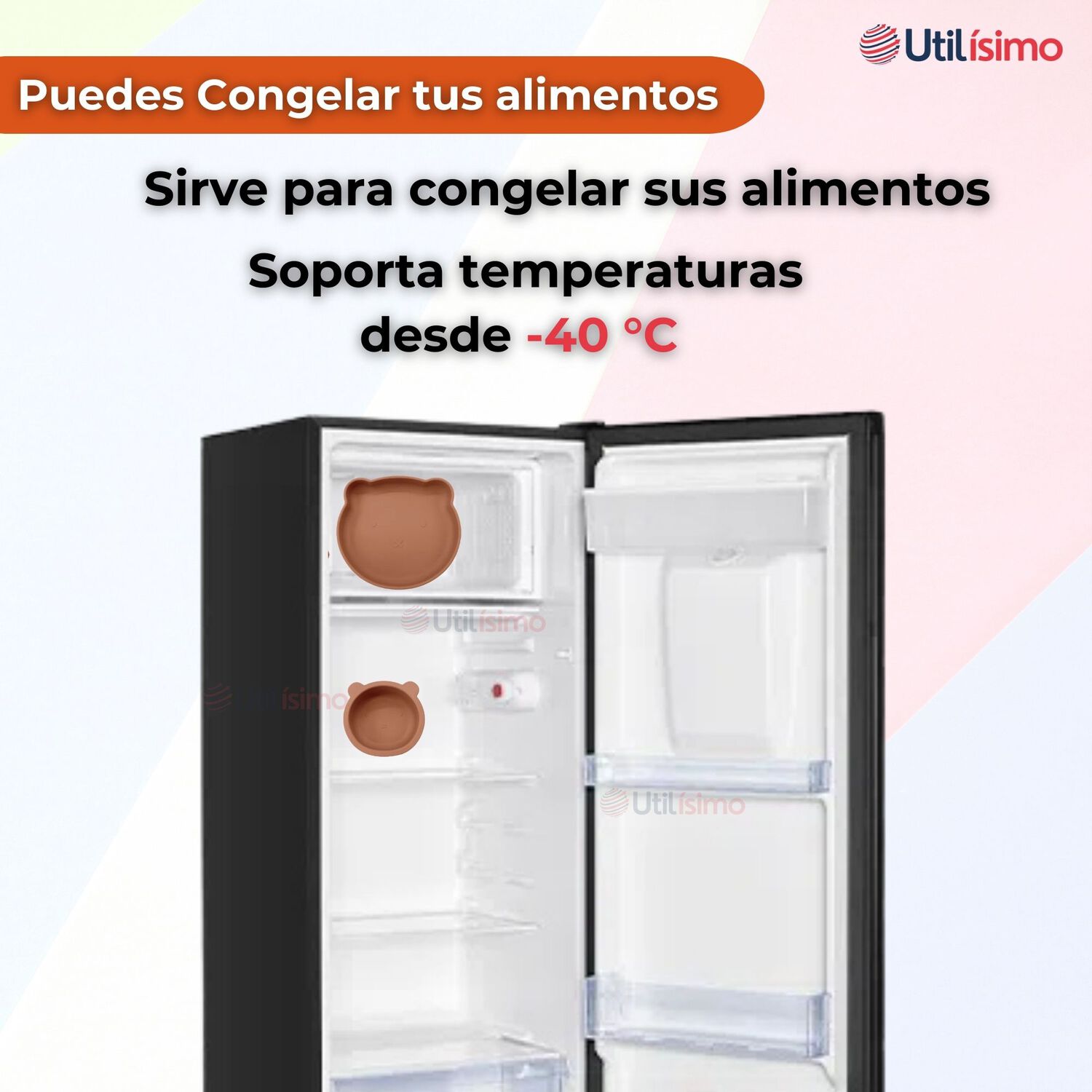 Set De Alimentaci&oacute;n Beb&eacute; Silicona 5 Piezas De Osito Libre Bpa Color Naranja image number 8.0