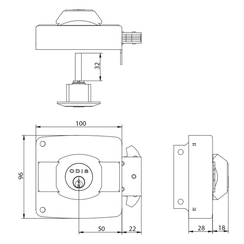 Cerradura Sobreponer Odis 391 Puerta Corredera image number 3.0