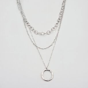 Collar Doble 19v69 Italia Plateado Mujer