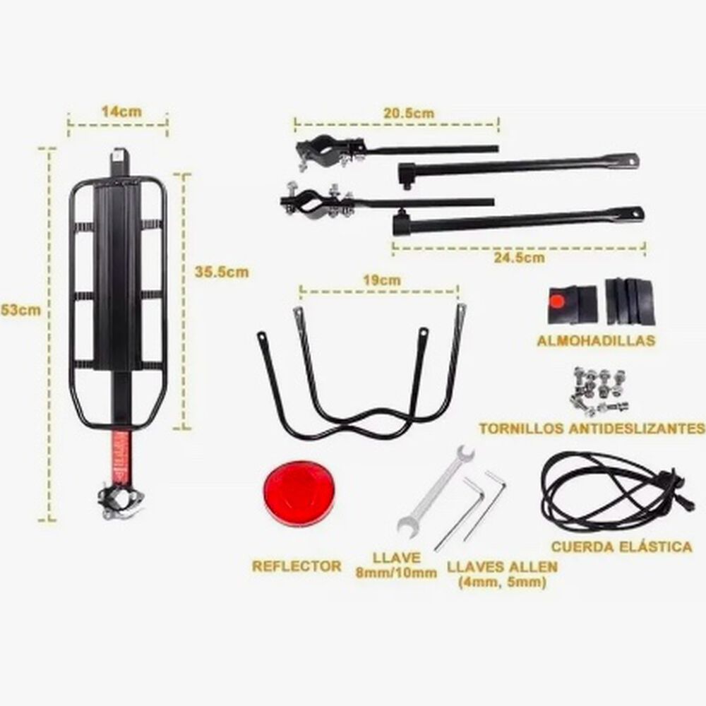 Parrilla De Bicicletas Adaptable Con Correas image number 2.0