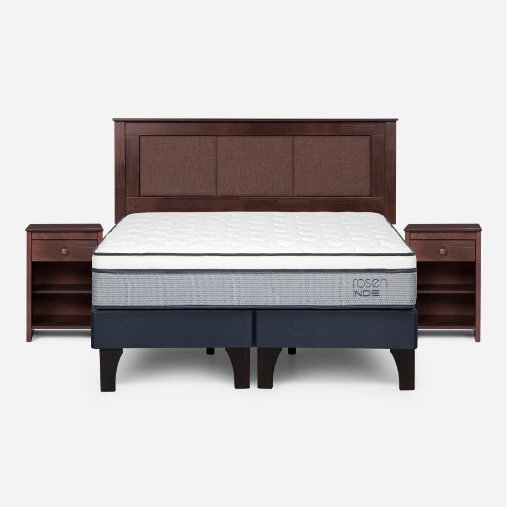 Cama Europea Rosen Indie / 2 Plazas / Base Dividida + Set De Maderas Rachel image number 0.0