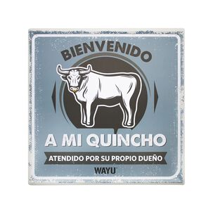 Cuadro Deco Beer Metálico Wayu "bienvenido A Mi Quincho"