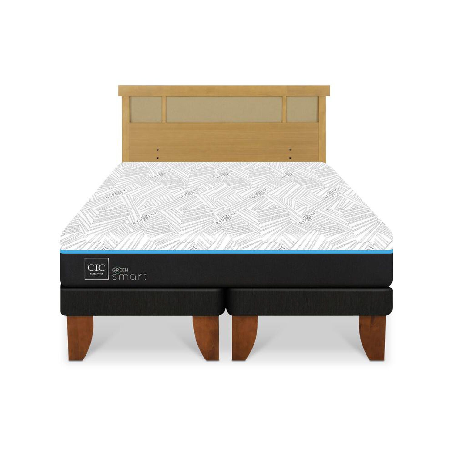 Cama Europea Cic Green Infinity / 2 Plazas / Base Dividida + Respaldo image number 0.0