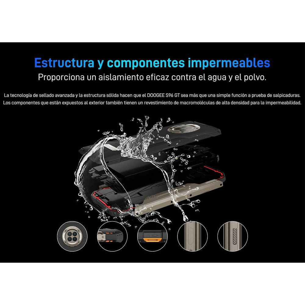 Celular Rugged Doogee S96 Gt Resistente A Golpes, Polvo, Humedad Y Agua / C&aacute;mara Con Visi&oacute;n Nocturna, Graba Videos En 4k image number 2.0