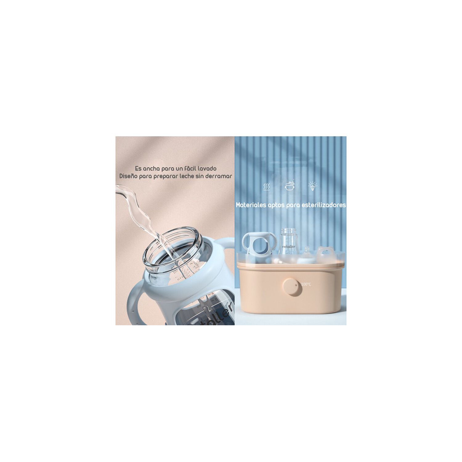 Mamaderas Con Chupetes Y Protector Lubabycas Azul image number 7.0