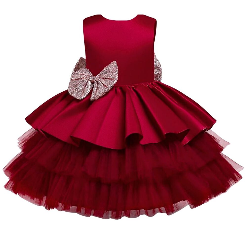 Vestido De Fiestas Con Tul Y Volantes Para Ni&ntilde;as 1 A 5 A&ntilde;os Princesa Rub&iacute; image number 1.0