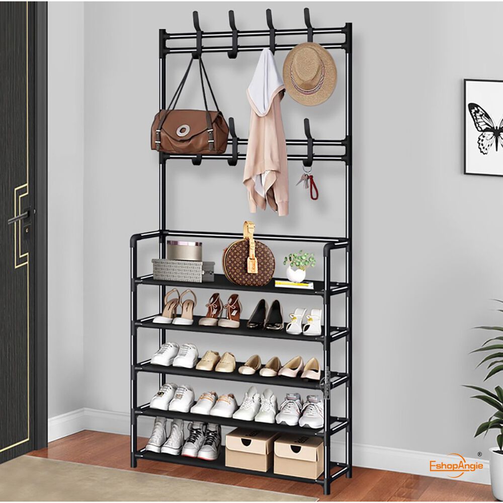 Organizador 2 En 1 Perchero Zapatero 5 Niveles Negro image number 6.0